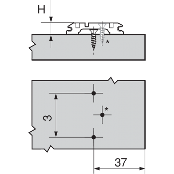 Prowadnik Blum 173L6130 CLIP, wys.3mm